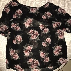 Cute black floral top